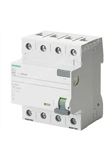 Siemens 5SV3342-6 A Tipi Trifaze Kaçak Akım Rölesi 30mA 25A 400V 3 Faz+N